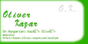 oliver kazar business card